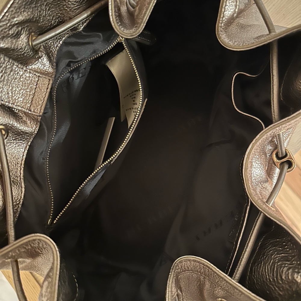 Burberry Metallic Leather Drawstring Satchel Bag … - image 5